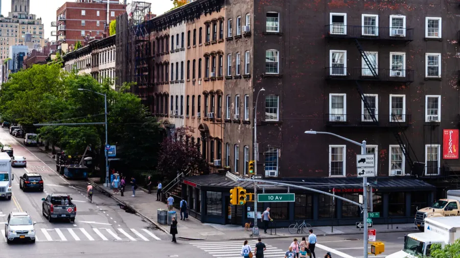 high angle view of 10th avenue at chelsea in new