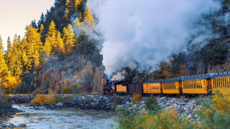 historic steam engine train in colorado usa