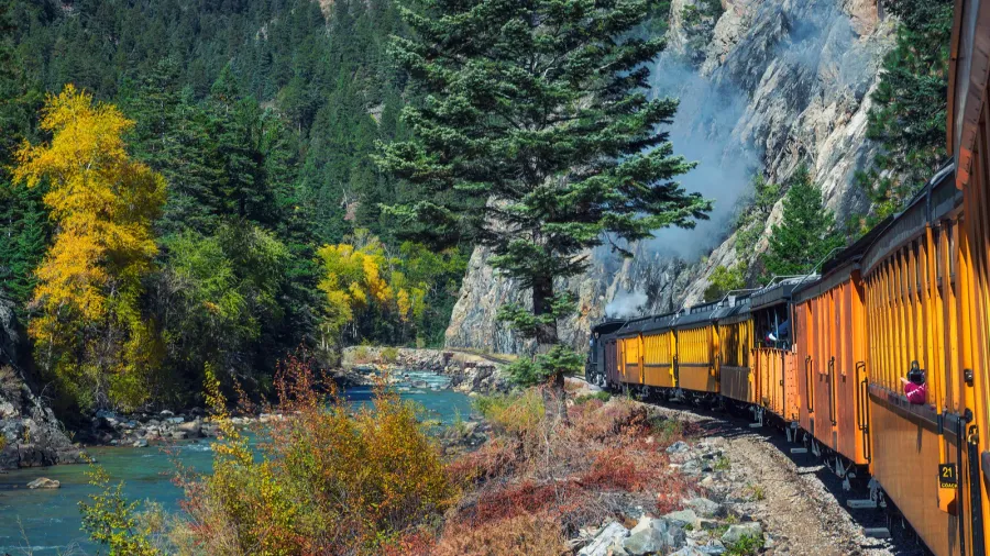 historic steam engine train in colorado usa
