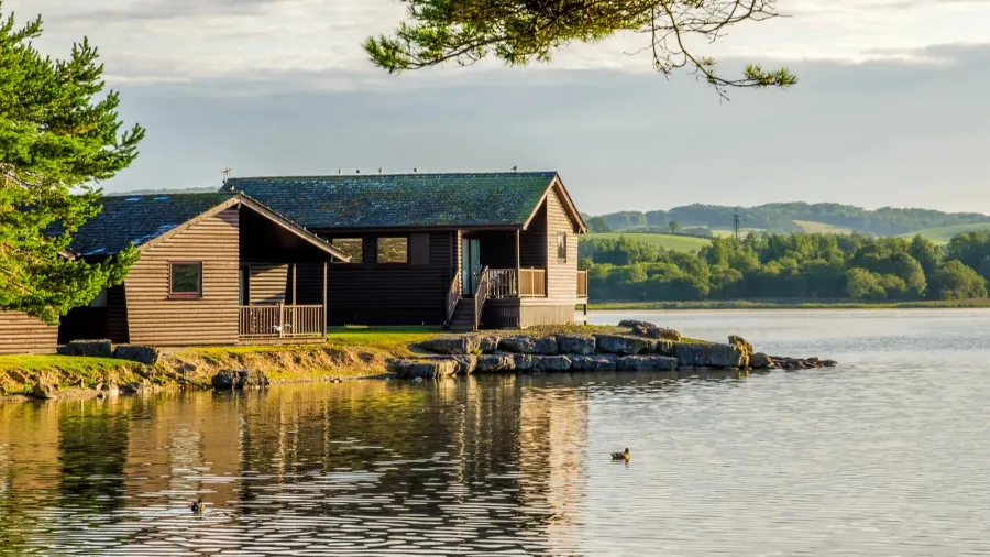 holiday lodges by a lake