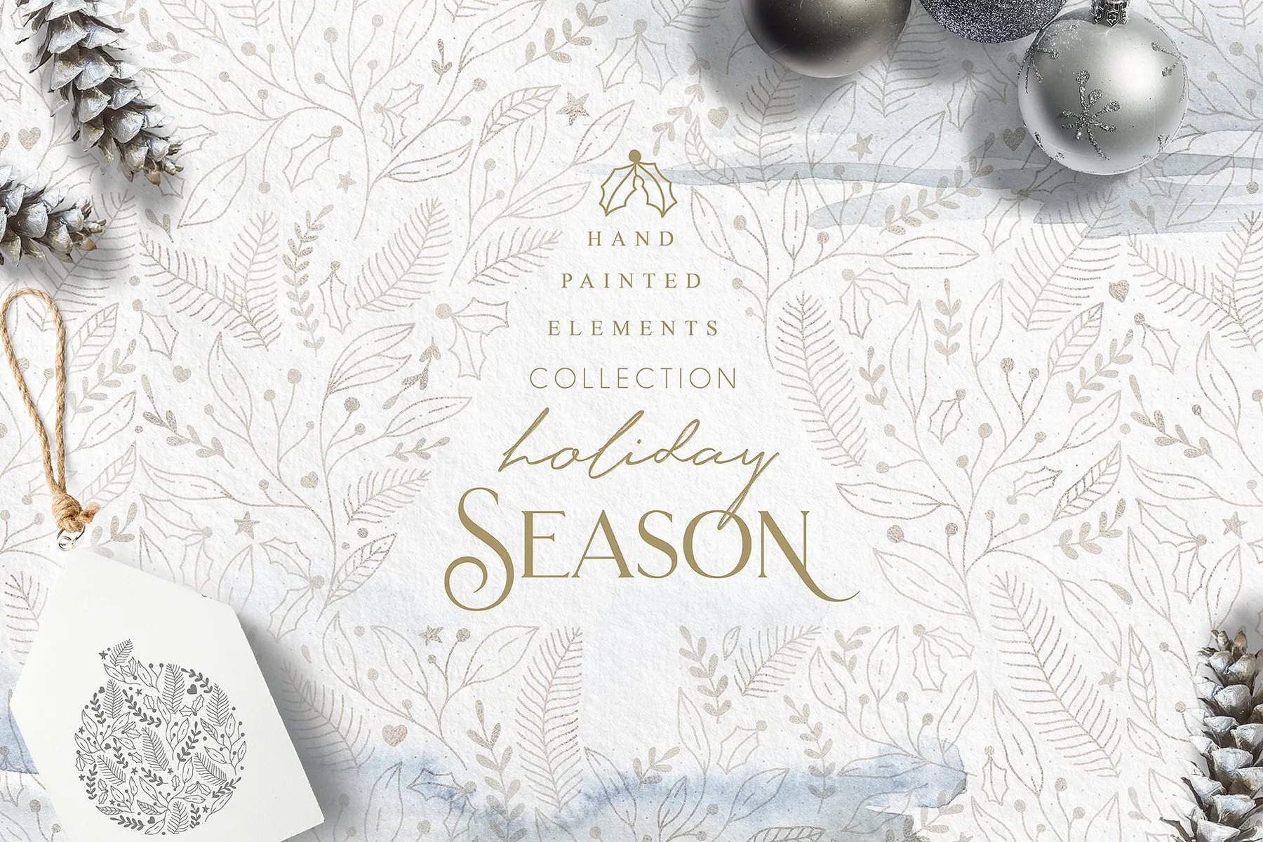 Holiday season collection with hand painted elements.