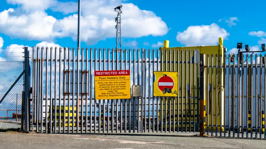 holyhead  wales  april 30 2018  sign warning