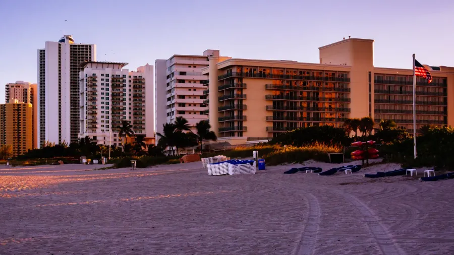 hotels and condo towers on the beach in singer island