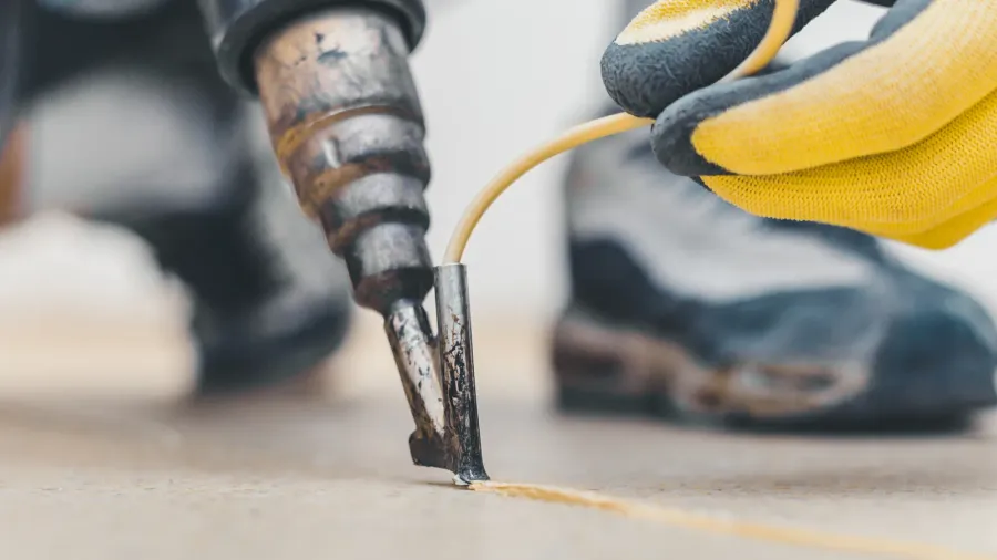 how to heat welding vinyl floor with heat gun