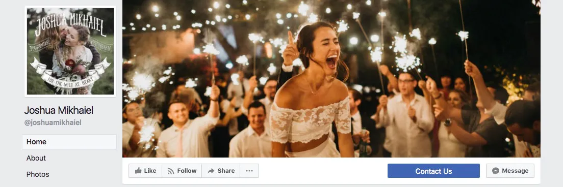 Facebook page cover inspiration - ingle image with laughing bride