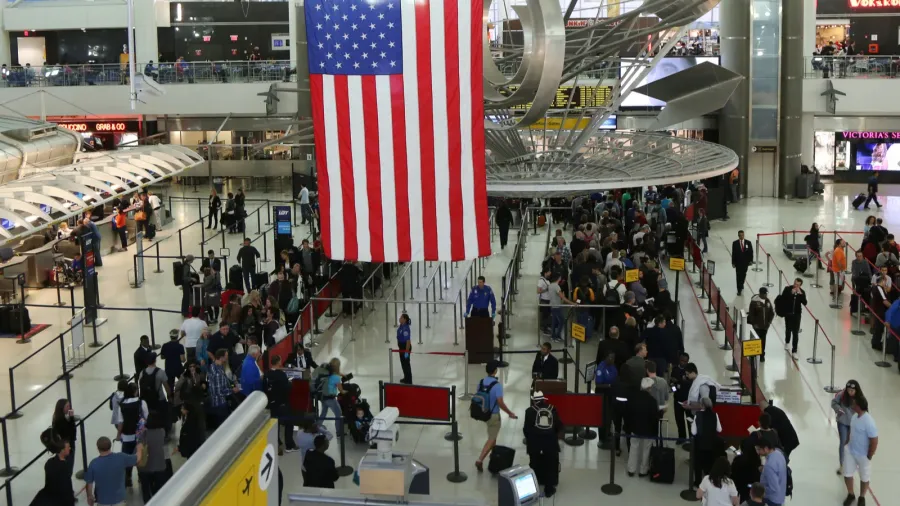 inside of terminal 1 at jfk international airport in new
