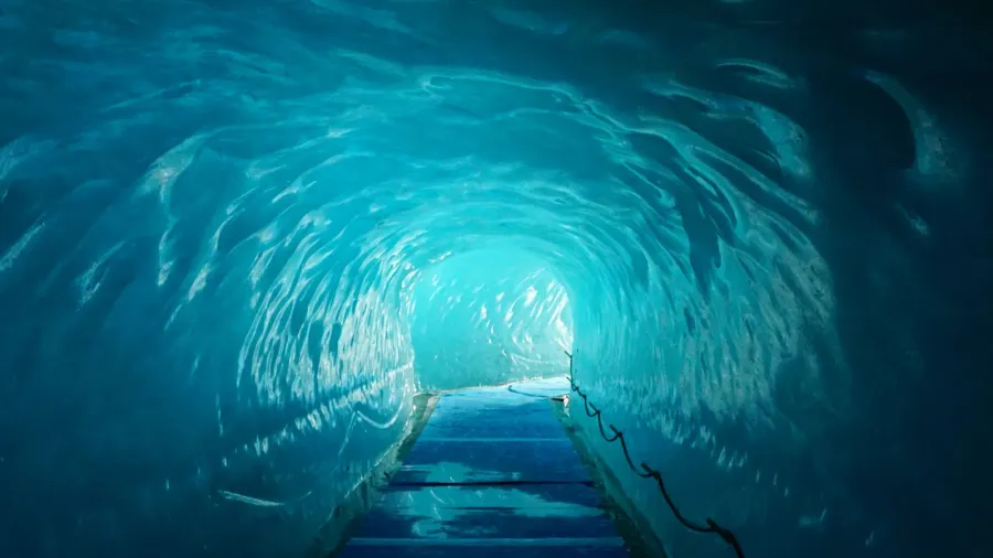inside the mer de glace glacier chamonix france alps