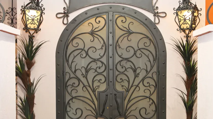 Iron gate doors.