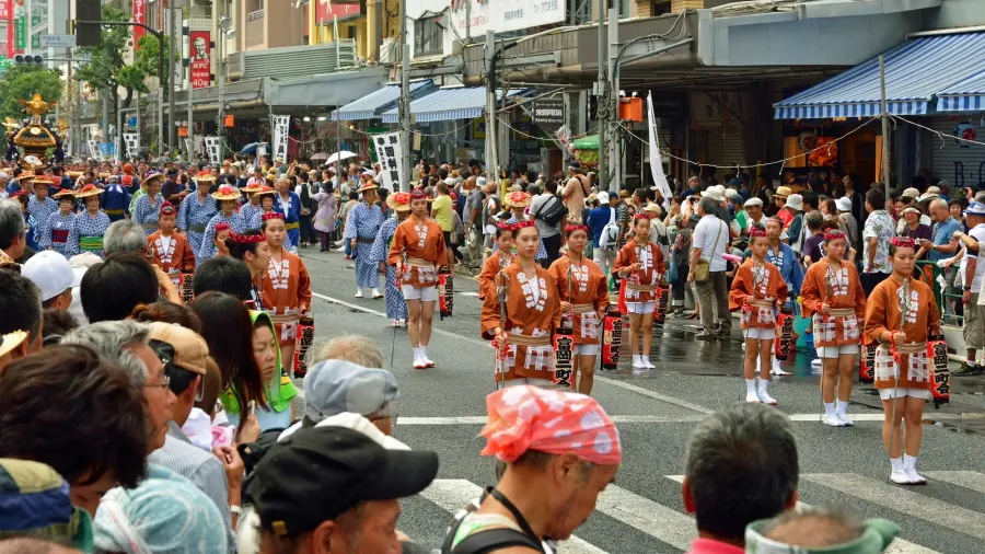japanese street parade in tokyo
