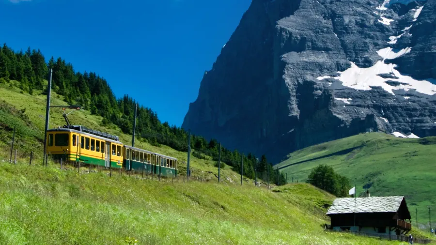 jungfraubahn train in eiger mountain switzerland