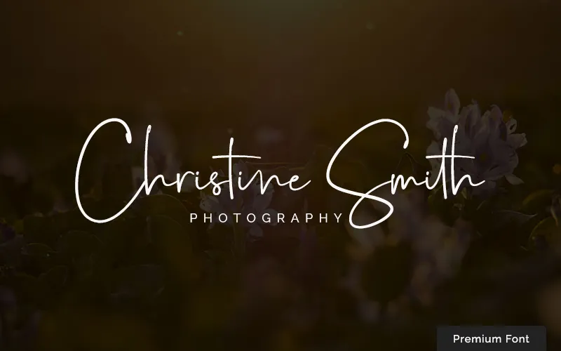 Feminine free hand signature font for logo design.