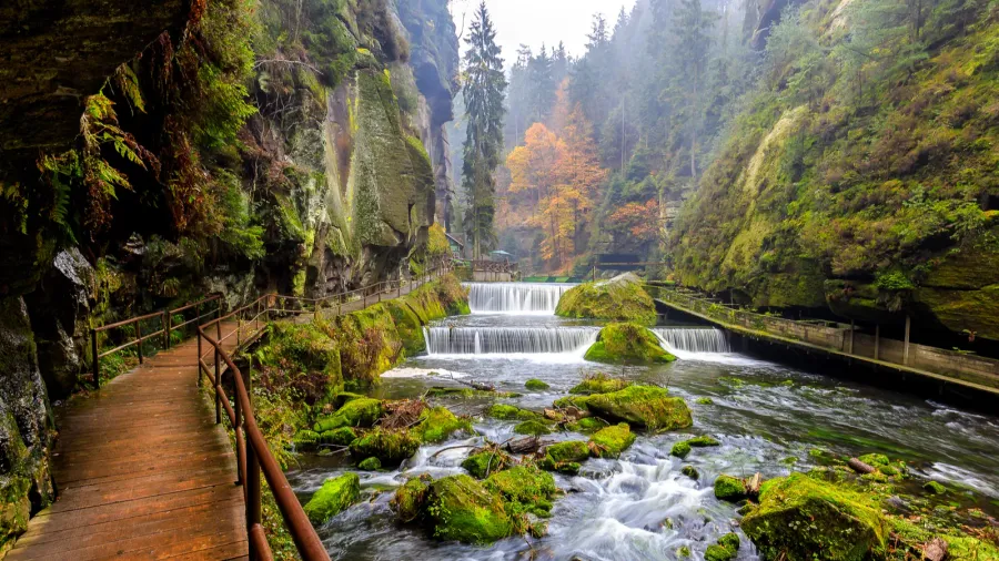 kamnitz gorge in saxon switzerland national park