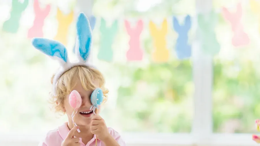 kids on easter egg hunt children dye eggs