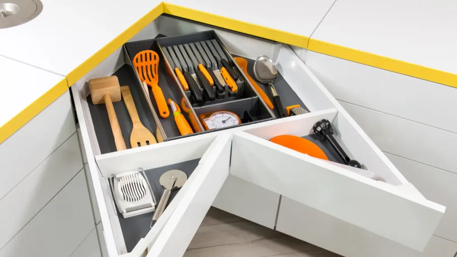 kitchen utensils in drawer forks spoons and knives