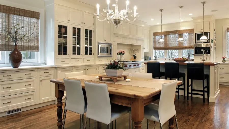 kitchen with white cabinetry