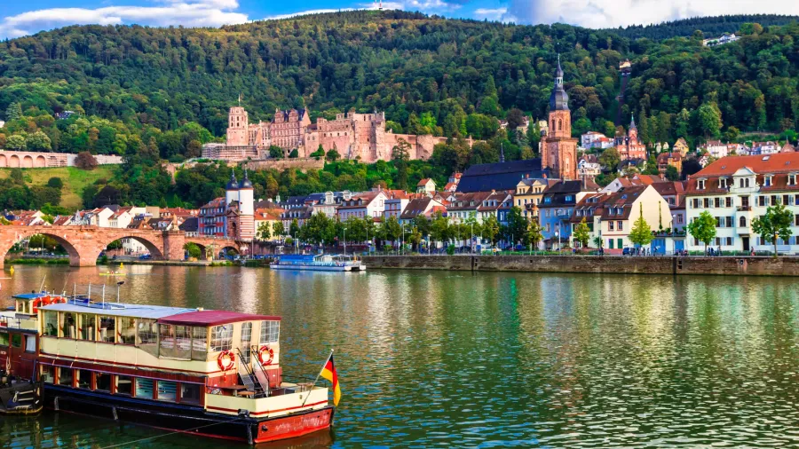 landmarks and beautiful places of germany  medieval heidelberg townpanoramic