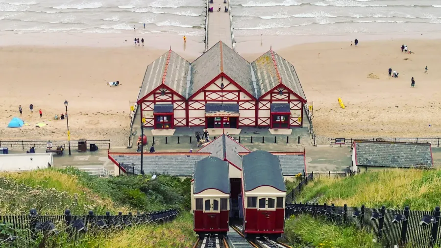 landscape view of the coastal town of saltburn by the