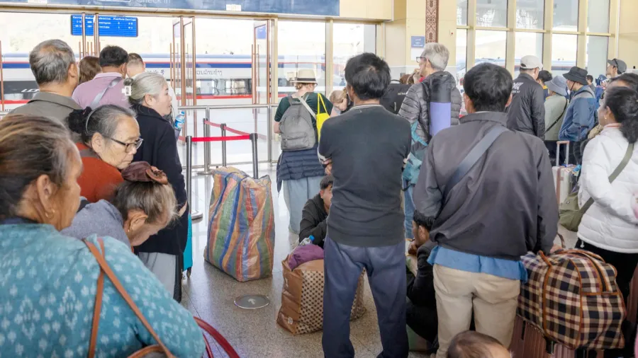 laos january 11 2026 inside the busy passenger buildingserviced by