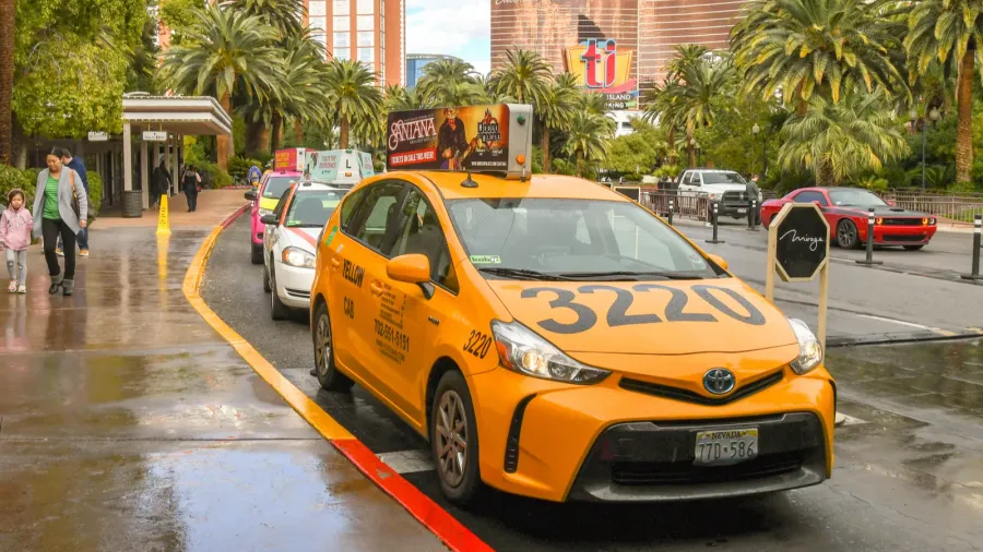 las vegas nevada usa  february 2019 line of taxi