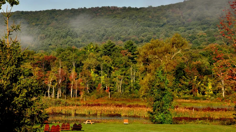 lenox ma clouds on forested hills