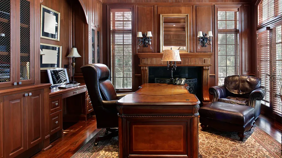 library in luxury home