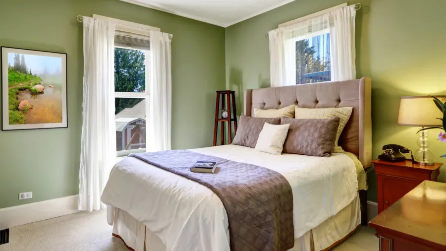 light green elegant bedroom interior