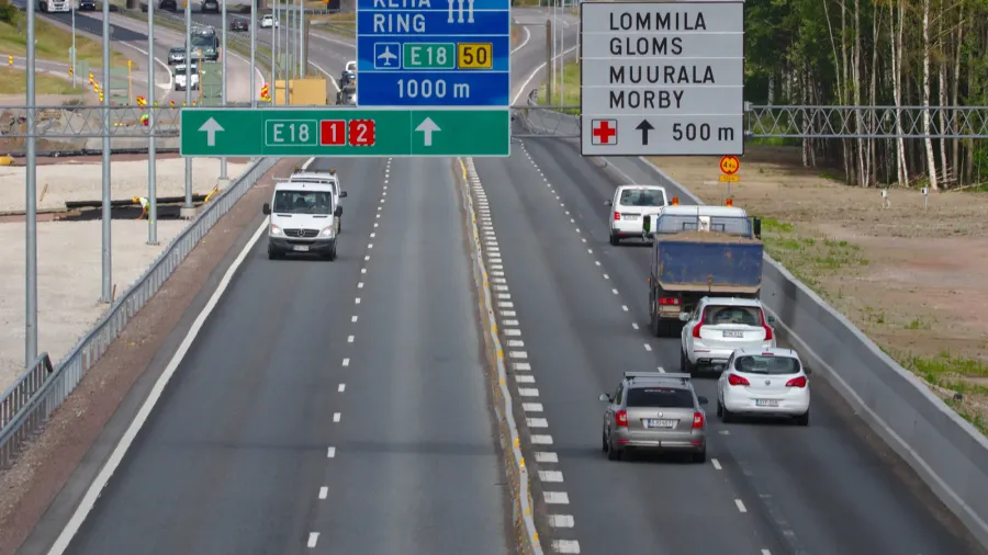 light traffic on helsinkiturku motorway 21062018 in espoo finland