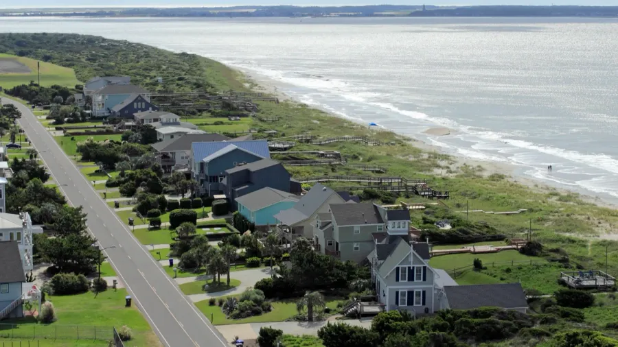 lighthouse view in caswell beach nc