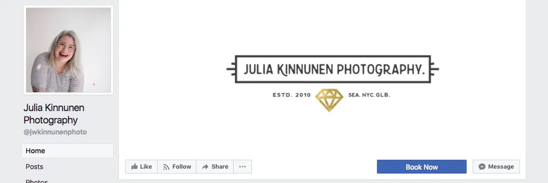 Facebook page cover inspiration - clean logo on white background