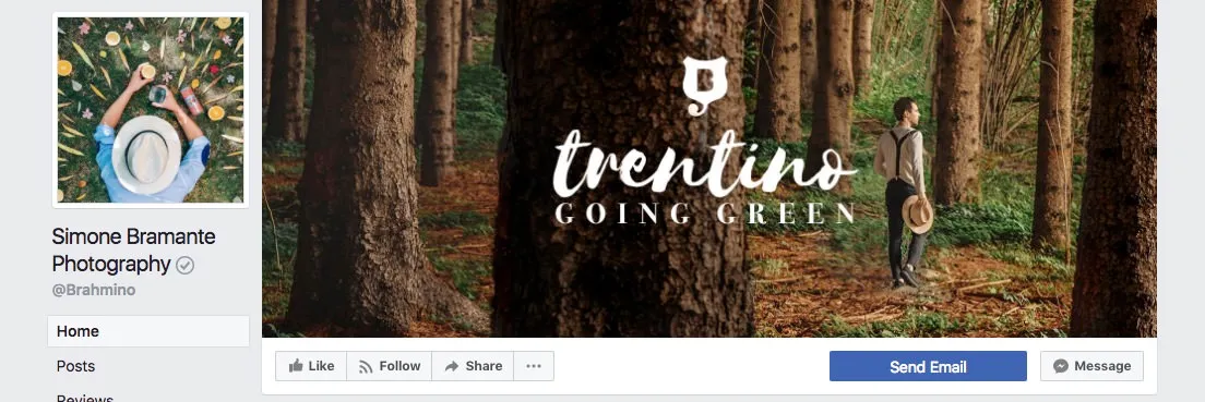 Facebook page cover inspiration - image with a logo on top