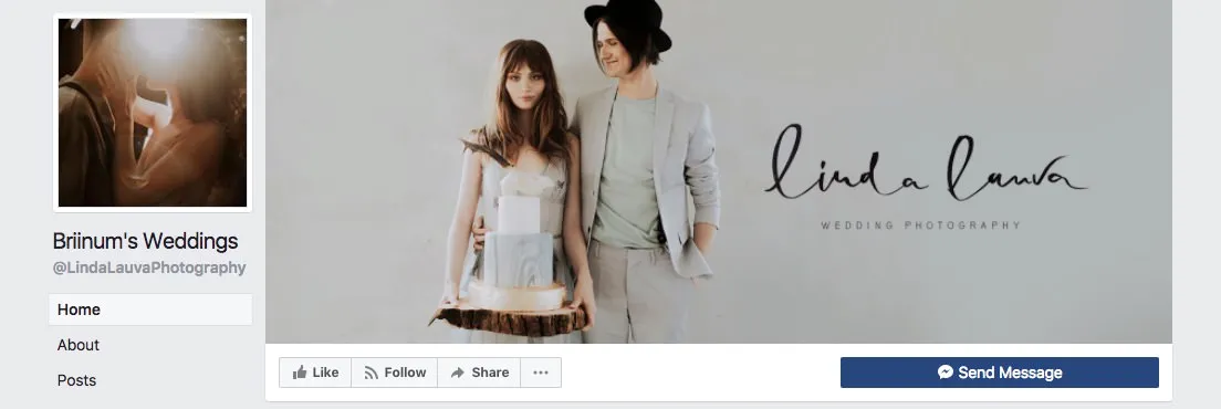 Facebook page cover inspiration - image with a logo on top