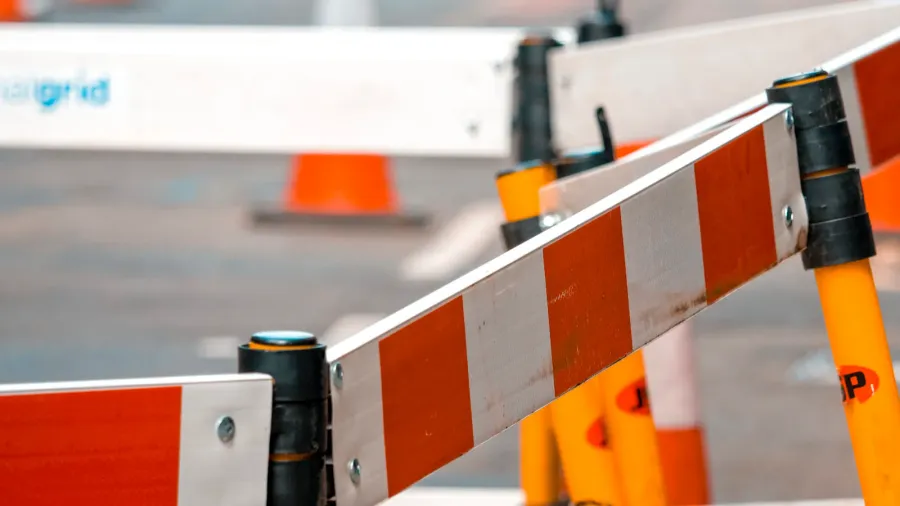 london england  may 27 2018 road works on busy