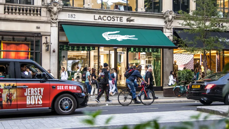 london uk  september 14 2023 lacoste shop on regent