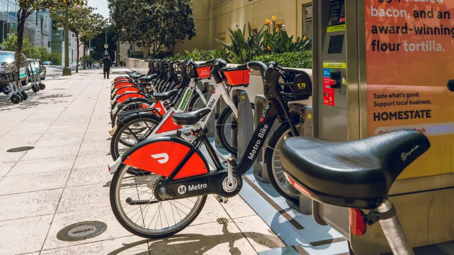 los angeles california usa  april 25 2023 metro bikes