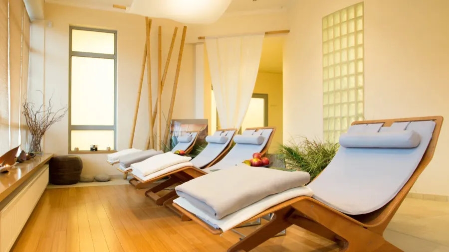 loungers in spa room