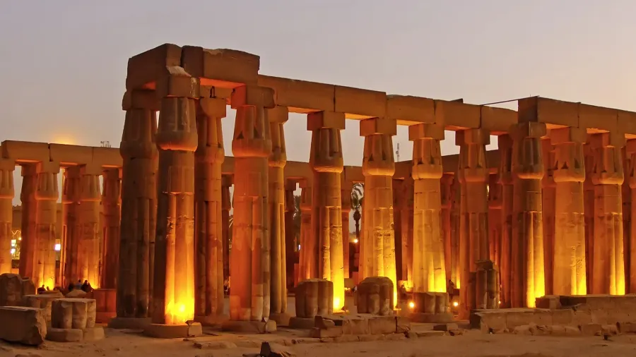 luxor temple at night luxor egypt
