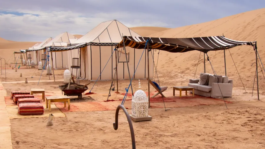 luxury bivouac in the sahara desert in morocco chegaga dunes