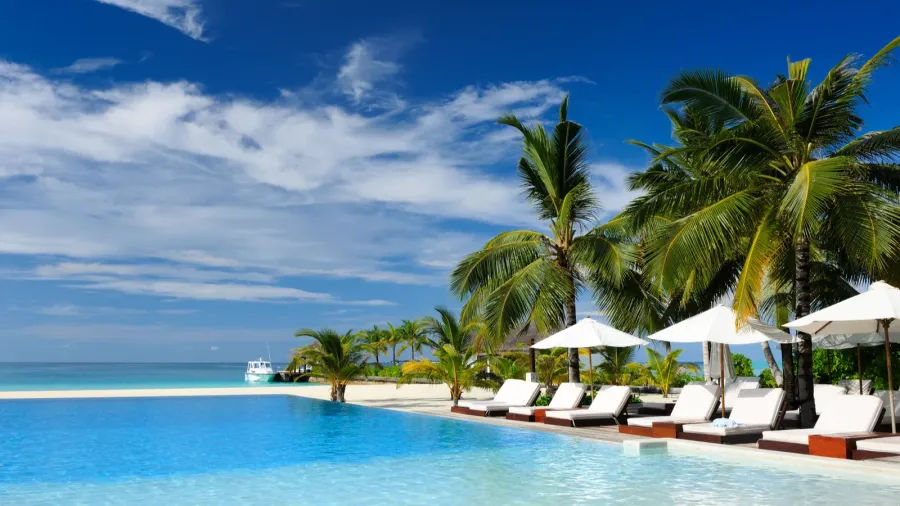 luxury tropical swimming pool