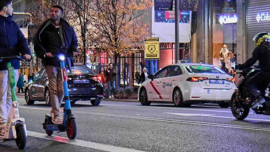 madrid spain  january 23 2025 busy madrid street at