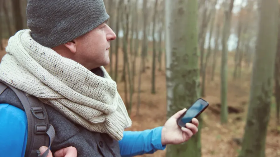 man using mobile phone
