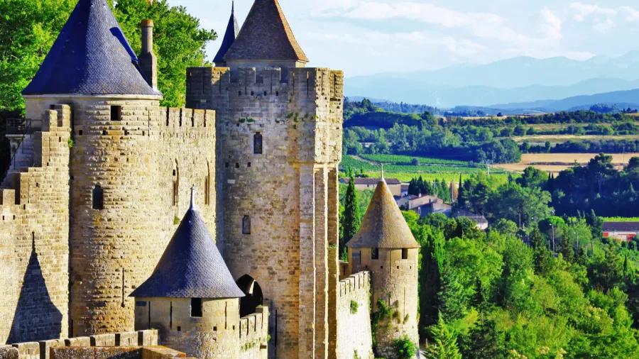medieval castles of france  carcassonne most biggest forteress