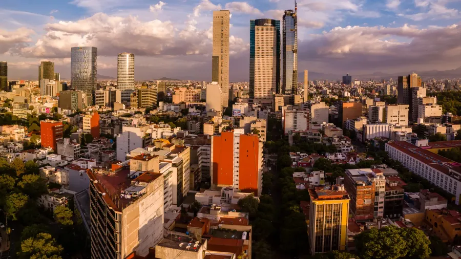 mexico city aerial shot