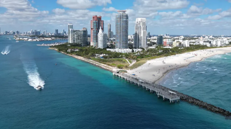 miami south beach landscape aerial view skyline aerial on miami