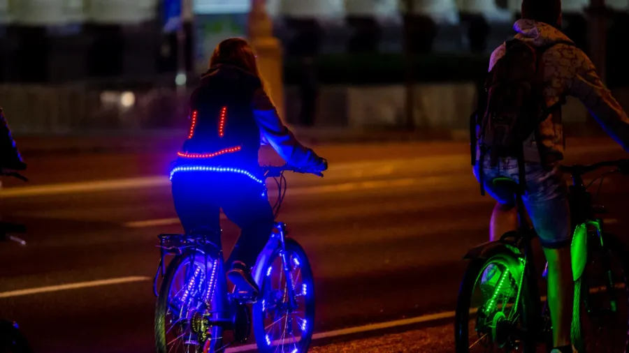 minsk belarus  1 oktober 2018 group of cyclists at