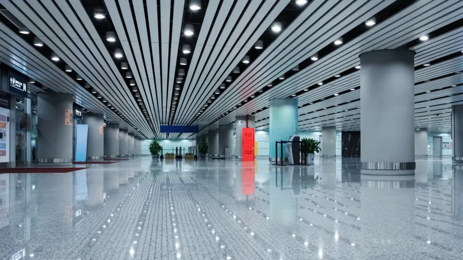 modern architecture in the airport terminal