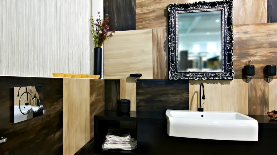 A modern house bathroom