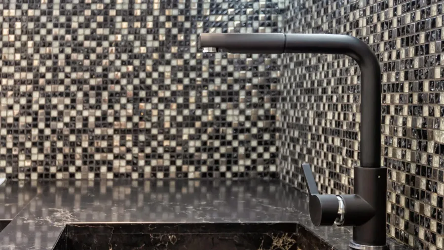 modern kitchen furniture sink from a natural stone