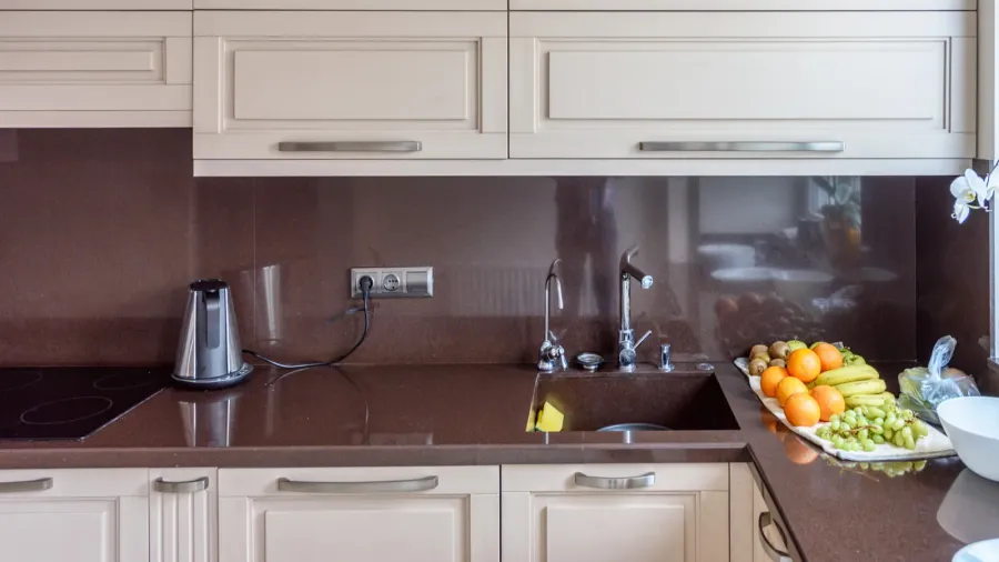modern kitchen interior appartement design wide angle photo
