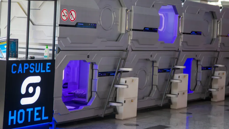 moscow vnukovo airport september 5 2021capsule hotel aerosleep is located