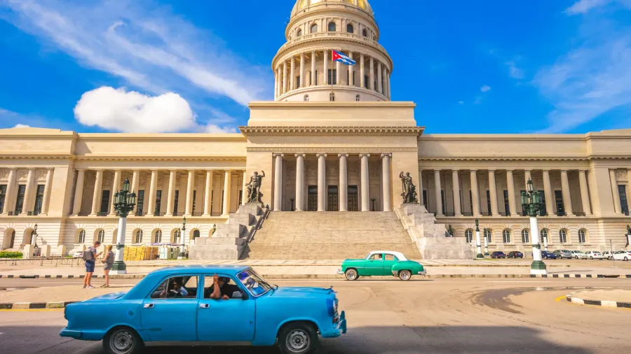 national capitol building and vintage in havana cuba